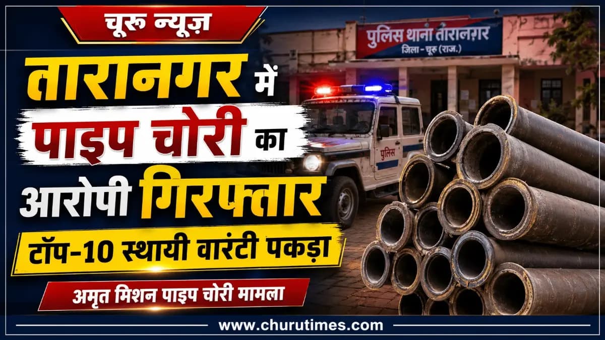 Taranagar News Today: अमृत मिशन पाइप चोरी मामले में टॉप-10 वारंटी गिरफ्तार