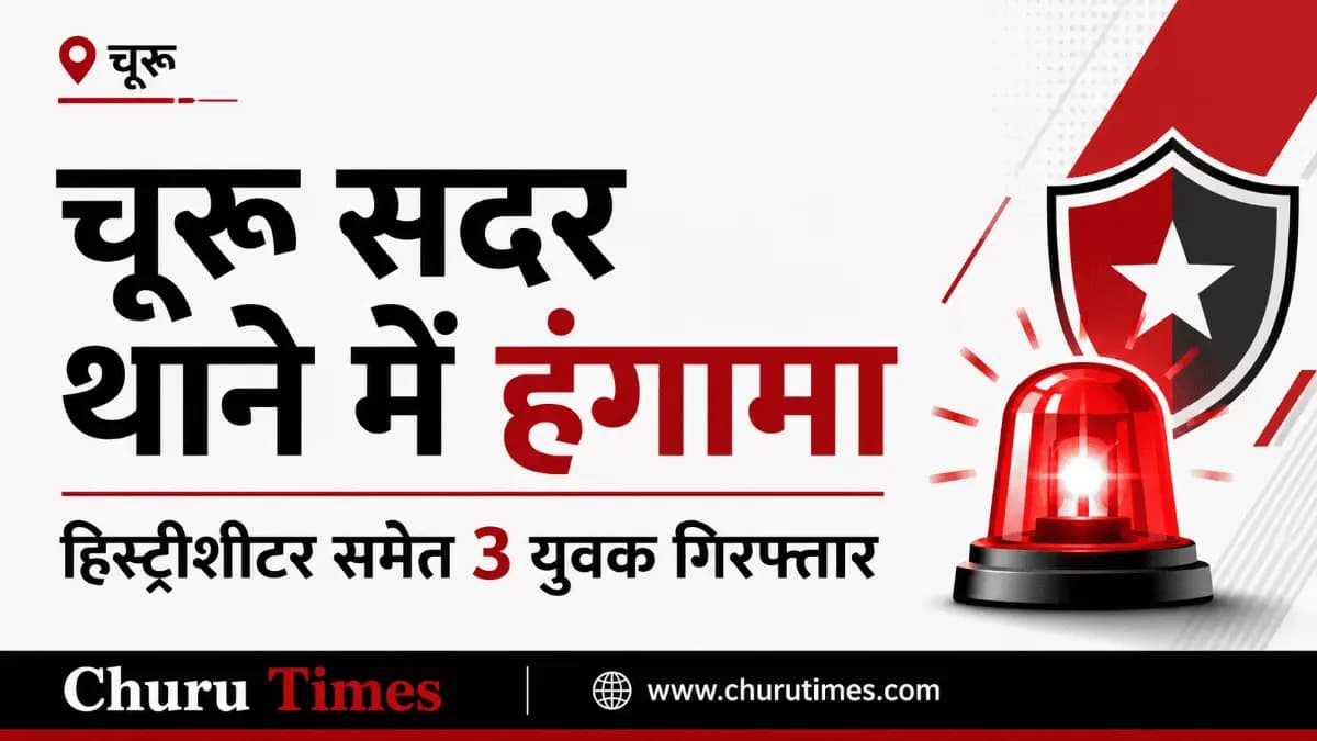 Churu News Today: सदर थाने में हंगामा, हिस्ट्रीशीटर समेत 3 युवक गिरफ्तार