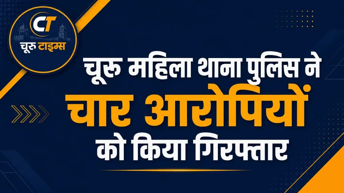 चूरू महिला थाना पुलिस ने चार आरोपियों को किया गिरफ्तार, दो करीब दो साल से थे वांछित