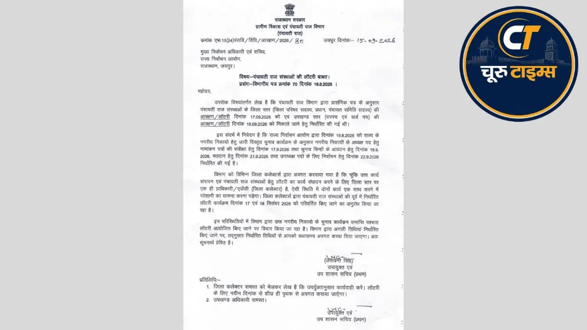 पंचायती राज आरक्षण लॉटरी टली: 17-18 सितंबर का कार्यक्रम बदलेगा, नई तारीख अलग से होगी जारी